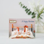 Viktorianisches Frühstück im Bett Weihnachten Post Postkarte (Stehend Vorderseite)