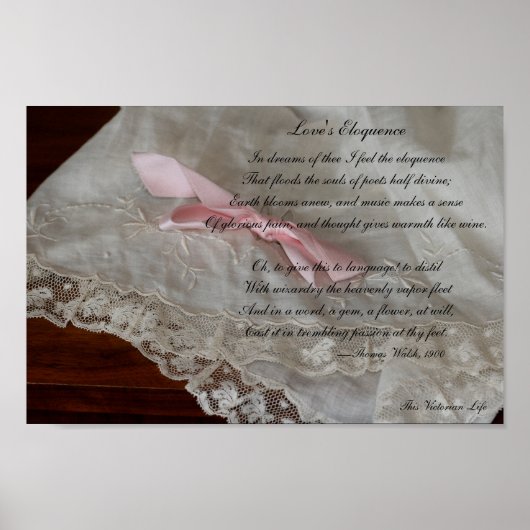 Viktorianisches Gedicht - Eloquenz der Liebe (1900 Poster (Vorne)