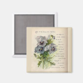 Viktorianisches Gedicht Graue Lila Stiefmütterchen Magnet (Vorderseite/Rückseite)