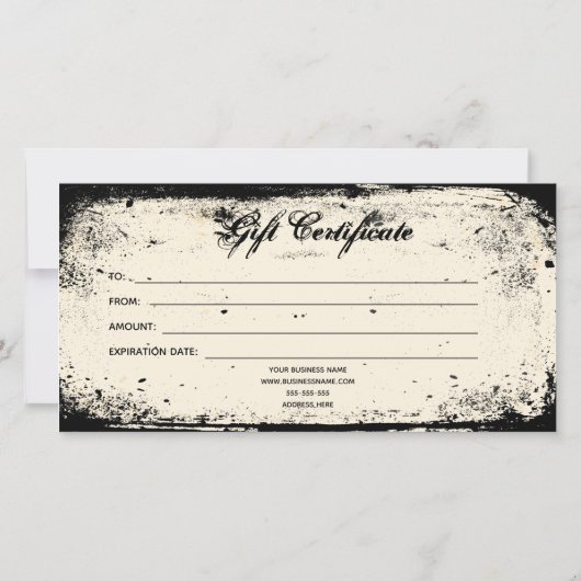 Viktorianisches Geschenkgutschein (Rückseite)