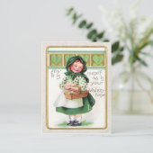 Viktorianisches Girl Basket Herz Postkarte (Stehend Vorderseite)