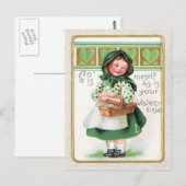 Viktorianisches Girl Basket Herz Postkarte (Vorne/Hinten)