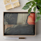 Viktorianisches Girl Black Cat Rote Pfeffer Abstra Seidenpapier (Geschenk)