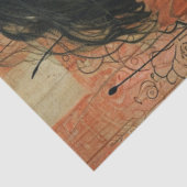 Viktorianisches Girl Black Cat Rote Pfeffer Abstra Seidenpapier (Ausschnitt)