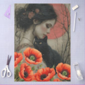 Viktorianisches Girl Black Cat Rote Pfeffer Abstra Seidenpapier (Basteln)