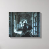 Viktorianisches Girl Ghost, das in Hallway läuft Leinwanddruck (Vorderseite)