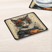 Viktorianisches Girl Halloween-Thema Rechteckiger Pappuntersetzer (angewinkelt)