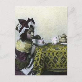 Viktorianisches Girl Tee Zeit Vintag Magie Laterne Postkarte