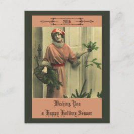 Viktorianisches glückliches neues Jahr Feiertagspostkarte