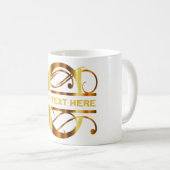 Viktorianisches Gold Verziert, Letter c Monogramm Kaffeetasse (VorderseiteRechts)
