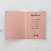 Viktorianisches, goldenes Herz mit Blume und Spric Karte (Innenseite)