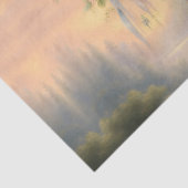 Viktorianisches, goldenes Herz mit Blume und Spric Seidenpapier (Detail)