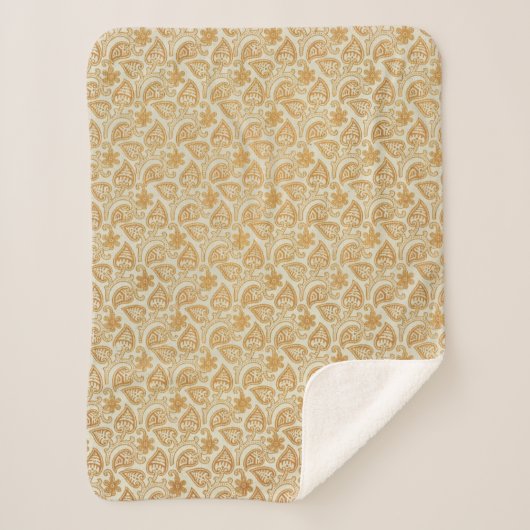 Viktorianisches goldenes Leaf-Muster Sherpadecke (Vorderseite)