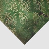 Viktorianisches Gothic Green and Gold Tissue Paper Seidenpapier (Ausschnitt)
