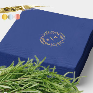 Viktorianisches Gothic Hochzeitsmonogramm Gold Servietten Mit Folie