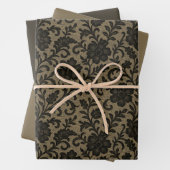 Viktorianisches Gothic Lace & Perchment 3-Blatt-Se Geschenkpapier Set (Beispiel)