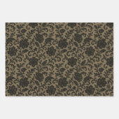 Viktorianisches Gothic Lace & Perchment 3-Blatt-Se Geschenkpapier Set (Vorderseite)