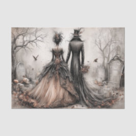 Viktorianisches Gothic-Pärchen-Dekupierschnitt Seidenpapier