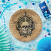 Viktorianisches Gothic Skull Halloween Pappteller (Party)