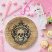 Viktorianisches Gothic Skull Halloween Pappteller (Party)