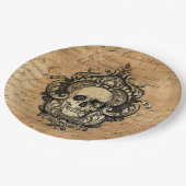 Viktorianisches Gothic Skull Halloween Pappteller (Schrägansicht)