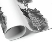 Viktorianisches/gotisches Batgirl/Schläger-Kostüm Geschenkpapier (Rolleneckpunkt)