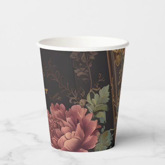 Viktorianisches gotisches Brautparty Pappbecher (Rückseite)