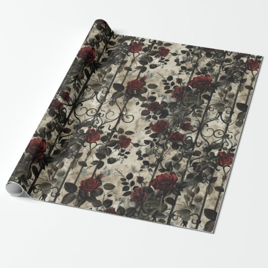 Viktorianisches Gotisches Gartenmuster Geschenkpapier (Ungerollt)