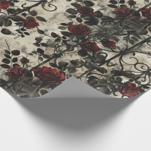 Viktorianisches Gotisches Gartenmuster Geschenkpapier (Ecke)