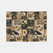 Viktorianisches gotisches Halloween-Patchwork Fleecedecke (Vorderseite (Horizontal))