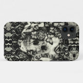 Viktorianisches gotisches Spitzeschädelmuster Case-Mate iPhone Hülle (Rückseite (Horizontal))