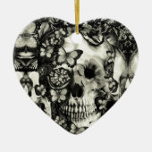 Viktorianisches gotisches Spitzeschädelmuster Keramikornament (Vorne)