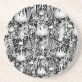 Viktorianisches gotisches Spitzeschädelmuster Sandstein Untersetzer (Vorne)