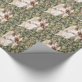 Viktorianisches Grünes Grünbuch über glänzende Ums Geschenkpapier (Ecke)