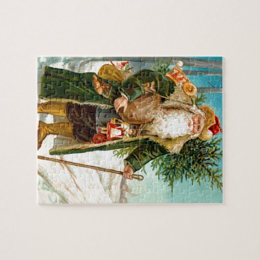 Viktorianisches grünes Samt-Weihnachten Puzzle (Horizontal)