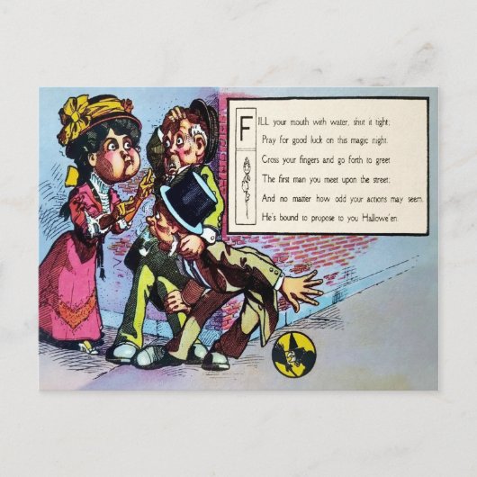 Viktorianisches Halloween Gedicht 2 Postkarte (Vorderseite)