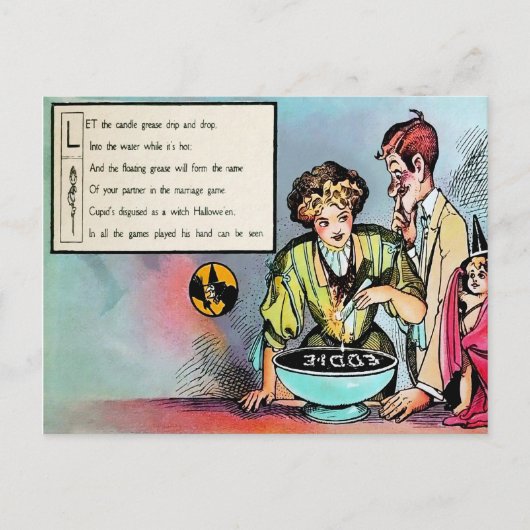 Viktorianisches Halloween Gedicht 3 Postkarte (Vorderseite)