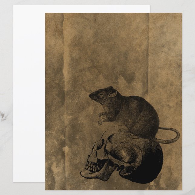 Viktorianisches Halloween-Gothic-Mausbuch (Vorne/Hinten)