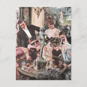 Viktorianisches Halloween-Party Einladungspostkarte