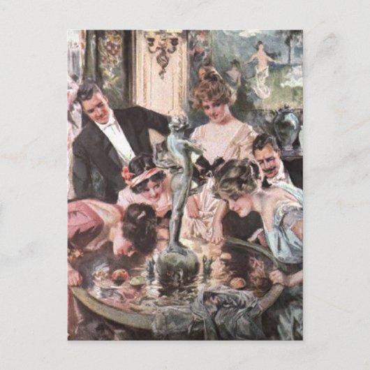 Viktorianisches Halloween-Party Einladungspostkarte (Vorderseite)