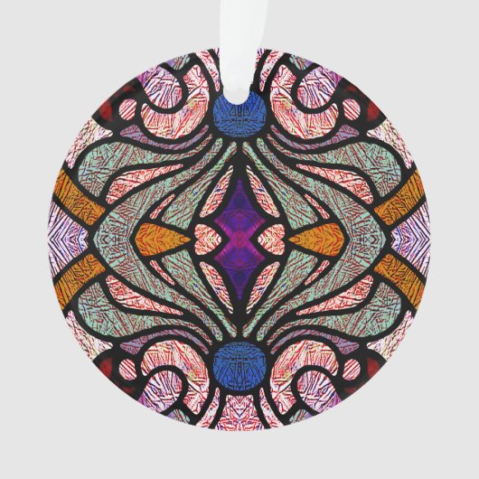 Viktorianisches Hartglas in Farbsplittern Ornament (Vorderseite)