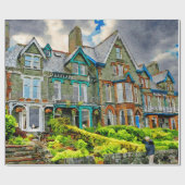 Viktorianisches Haus in Keswick in Aquarellfarbe Geschenkpapier (Flach)