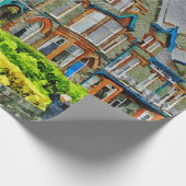 Viktorianisches Haus in Keswick in Aquarellfarbe Geschenkpapier (Ecke)