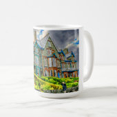 Viktorianisches Haus in Keswick in Aquarellfarbe Kaffeetasse (VorderseiteRechts)