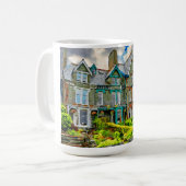 Viktorianisches Haus in Keswick in Aquarellfarbe Kaffeetasse (Vorderseite Links)