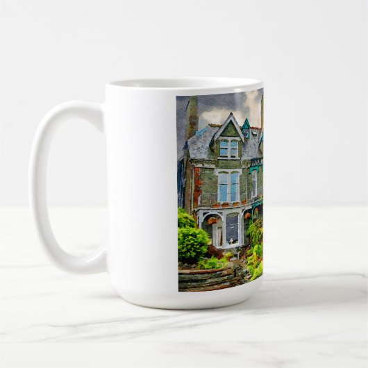 Viktorianisches Haus in Keswick in Aquarellfarbe Kaffeetasse (Links)