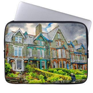 Viktorianisches Haus in Keswick in Aquarellfarbe Laptopschutzhülle
