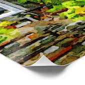 Viktorianisches Haus in Keswick in Aquarellfarbe Poster (Ecke)