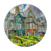 Viktorianisches Haus in Keswick in Aquarellfarbe Schneidebrett (Vorderseite)
