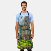 Viktorianisches Haus in Keswick in Aquarellfarbe Schürze (Getragen)